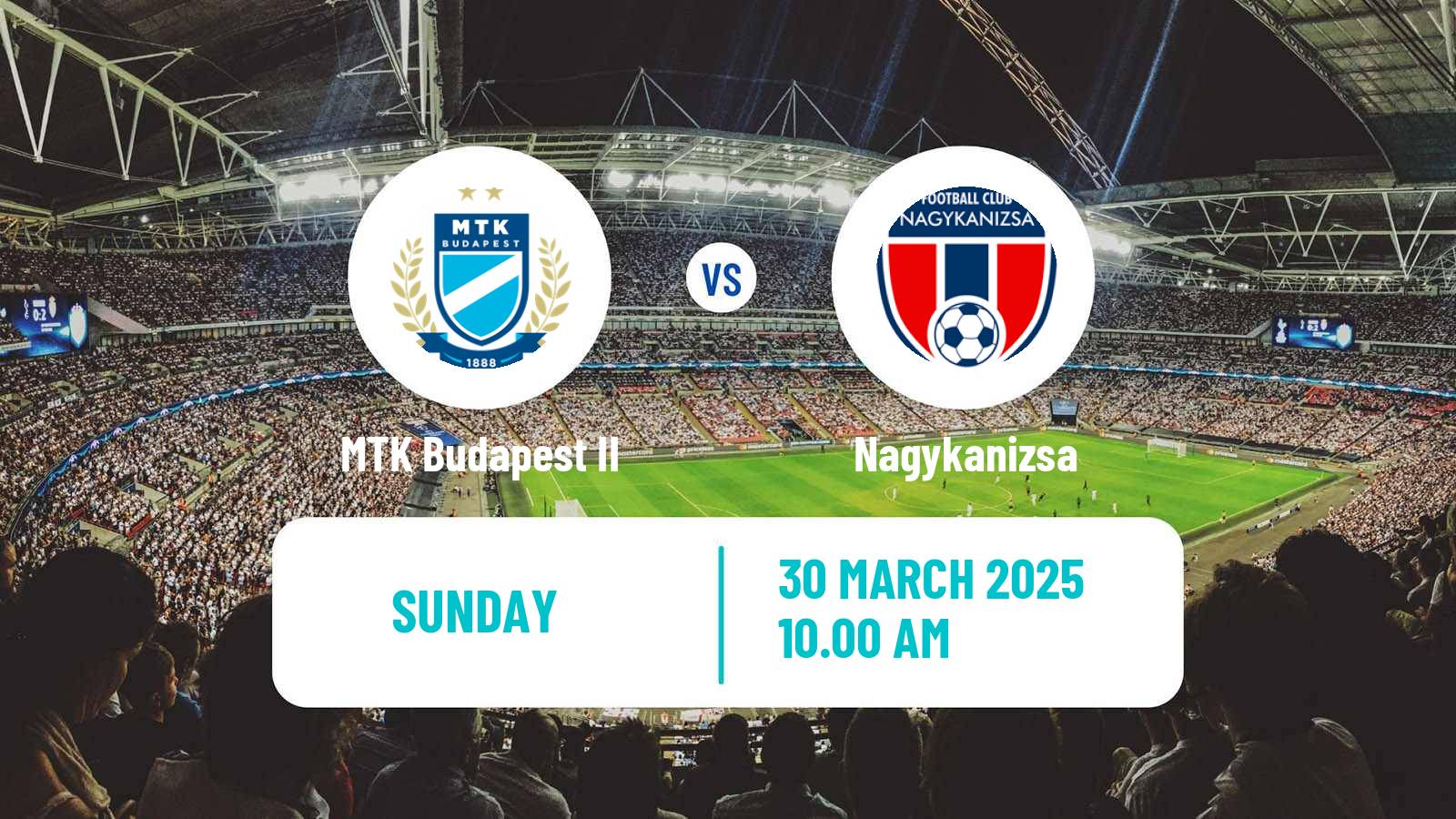 Soccer Hungarian NB III Southwest MTK Budapest II - Nagykanizsa