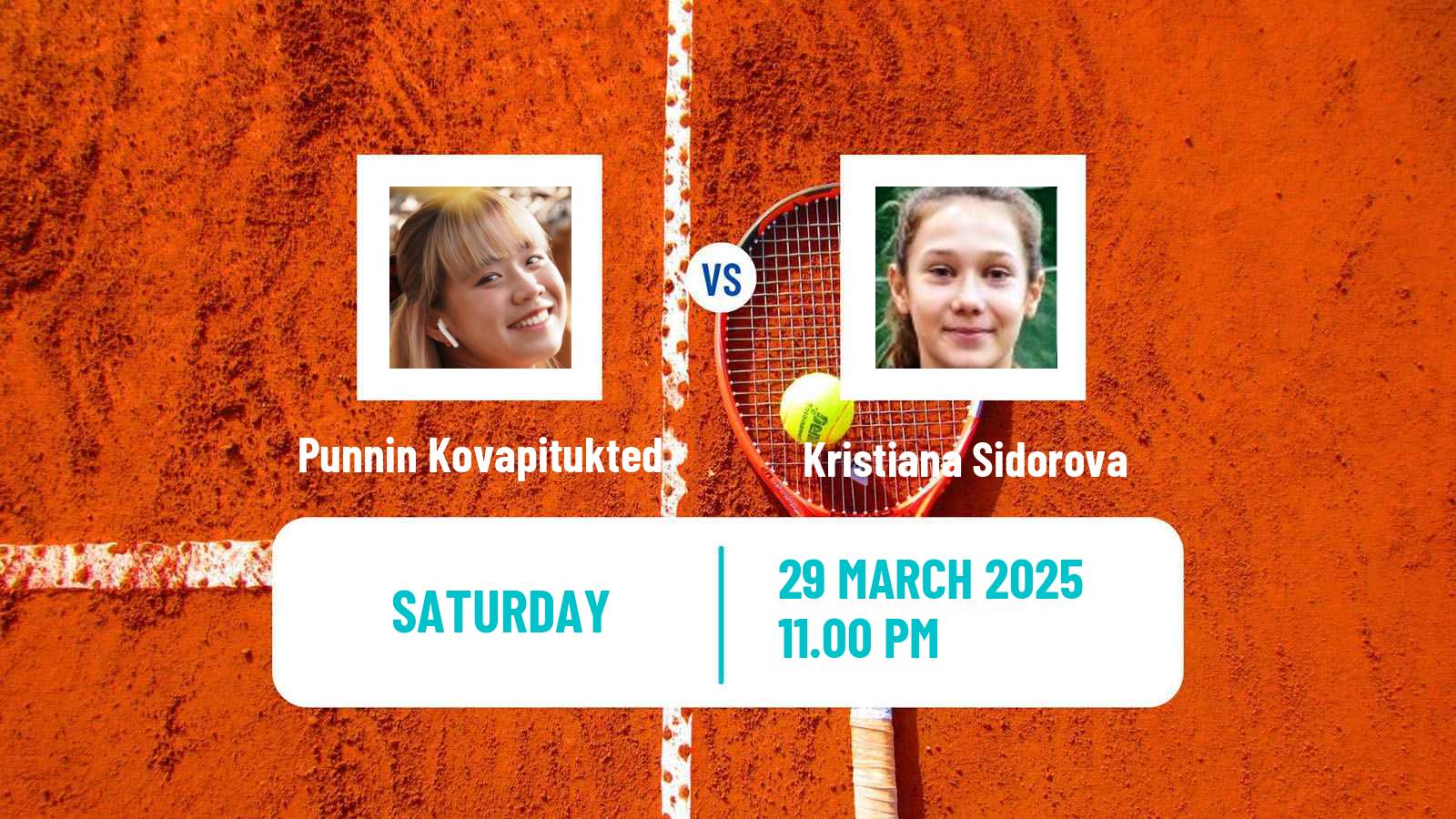 Tennis ITF W15 Nonthaburi 2 Women Punnin Kovapitukted - Kristiana Sidorova
