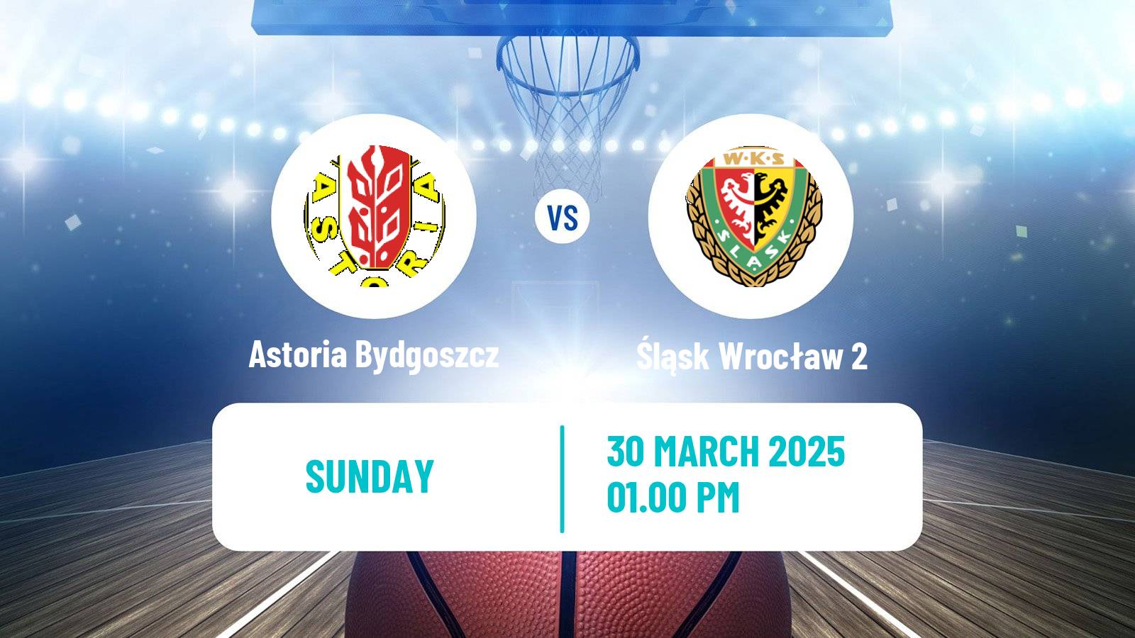 Basketball Polish 1 Liga Basketball Astoria Bydgoszcz - Śląsk Wrocław 2