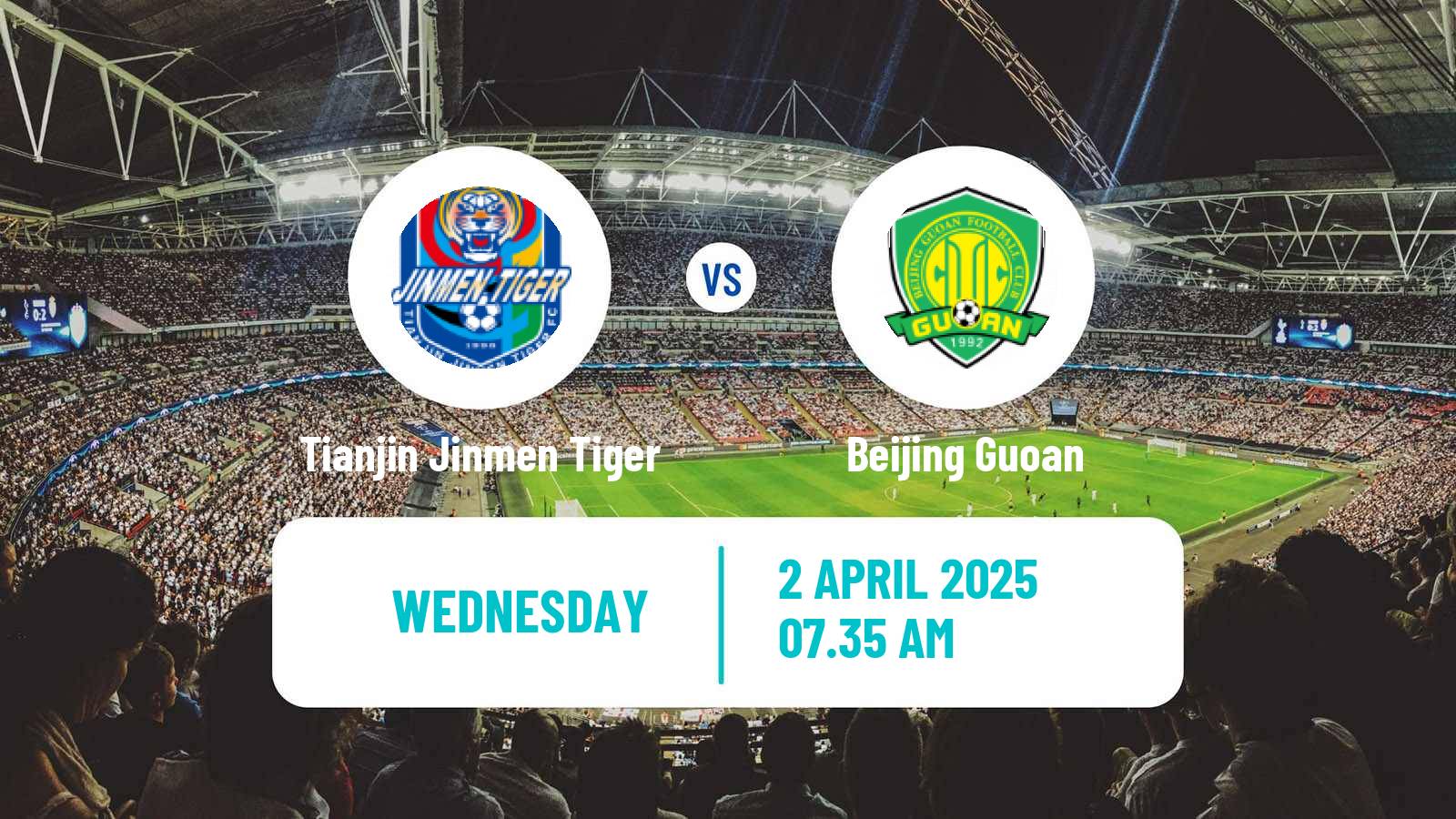 Soccer Chinese Super League Tianjin Jinmen Tiger - Beijing Guoan