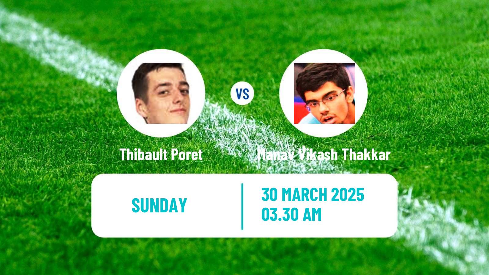 Table tennis Wtt Star Contender Chennai Men Thibault Poret - Manav Vikash Thakkar