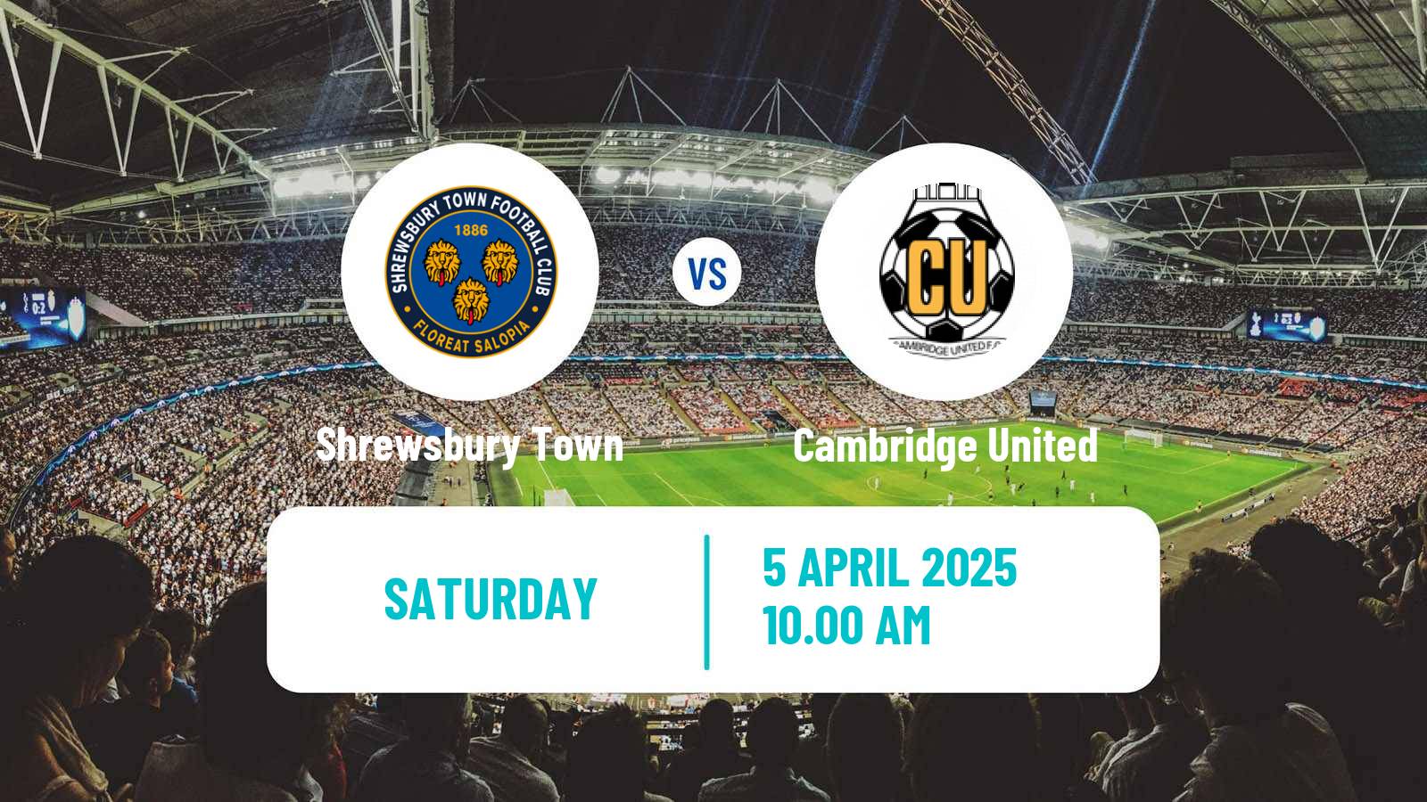 Soccer English League One Shrewsbury Town - Cambridge United