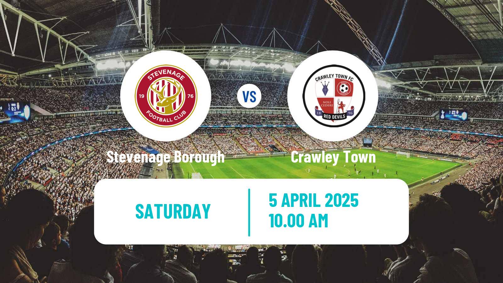 Soccer English League One Stevenage Borough - Crawley Town