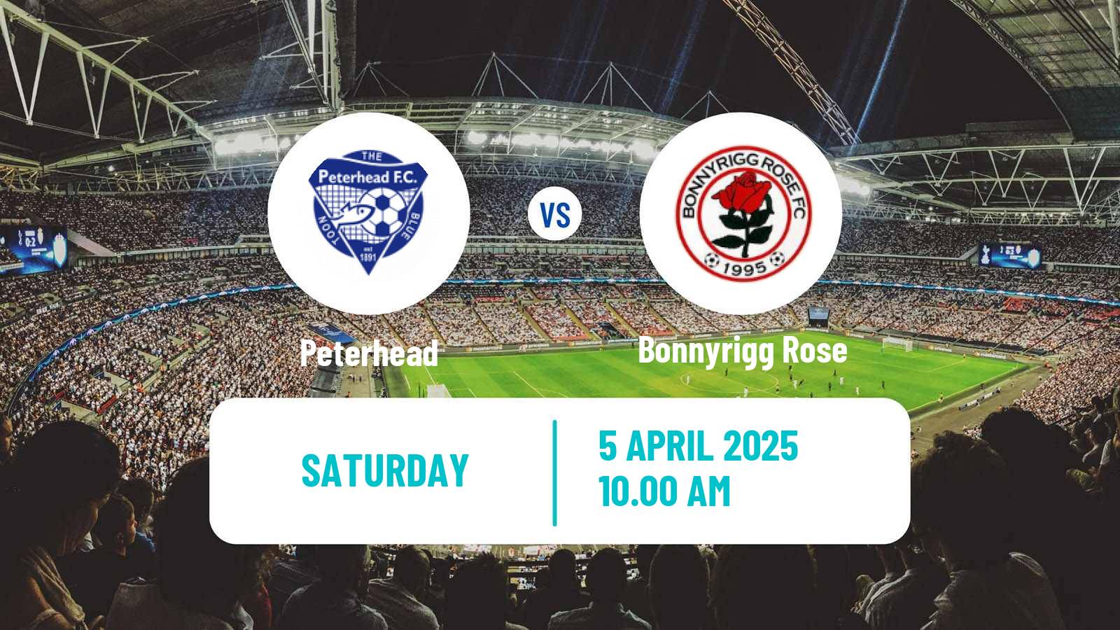 Soccer Scottish League Two Peterhead - Bonnyrigg Rose