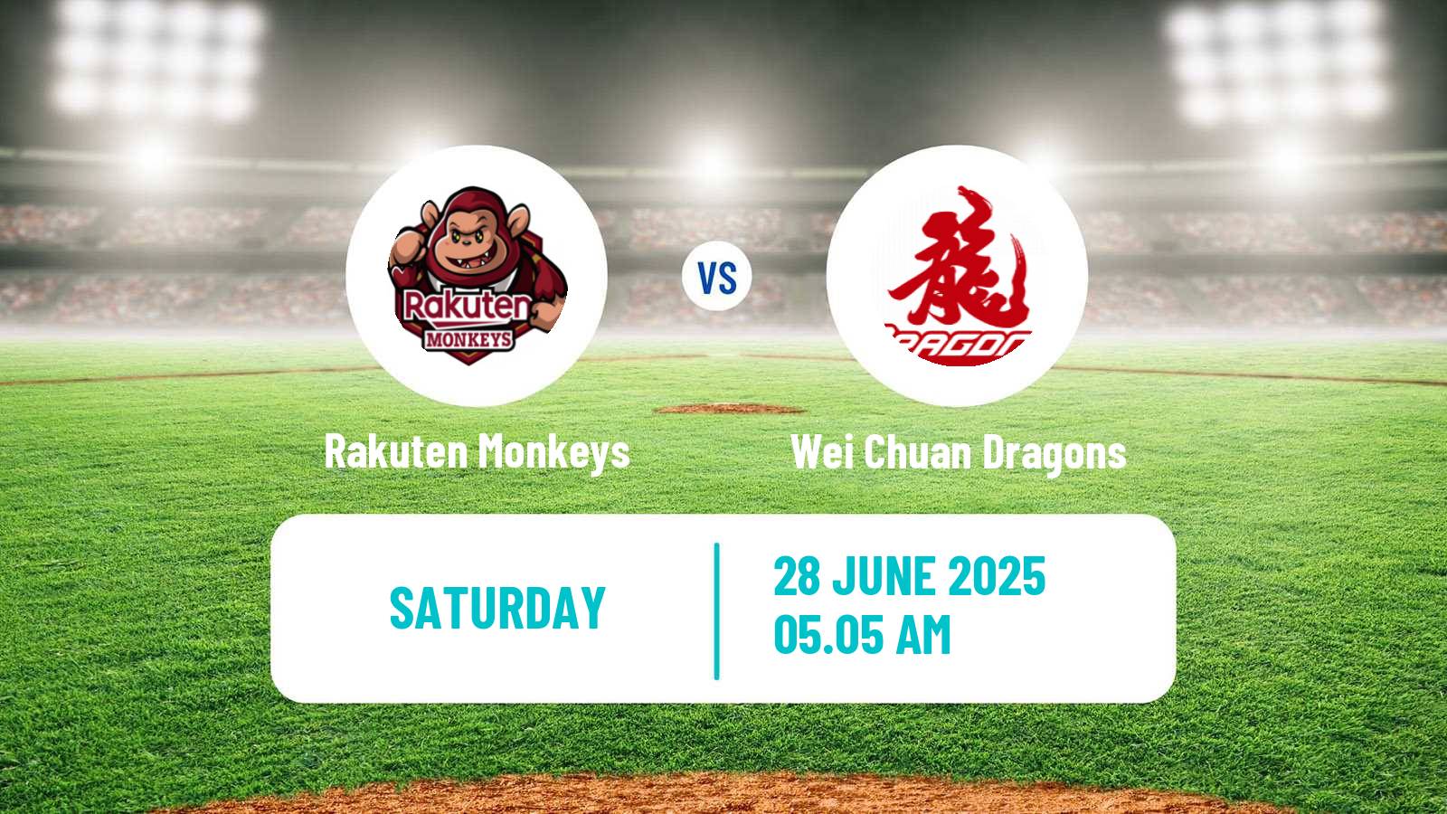 Baseball Taiwan CPBL Rakuten Monkeys - Wei Chuan Dragons