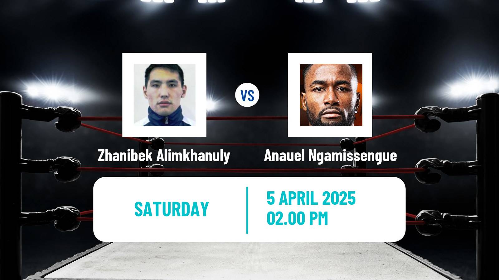 Boxing Middleweight IBF WBO Titles Men Zhanibek Alimkhanuly - Anauel Ngamissengue