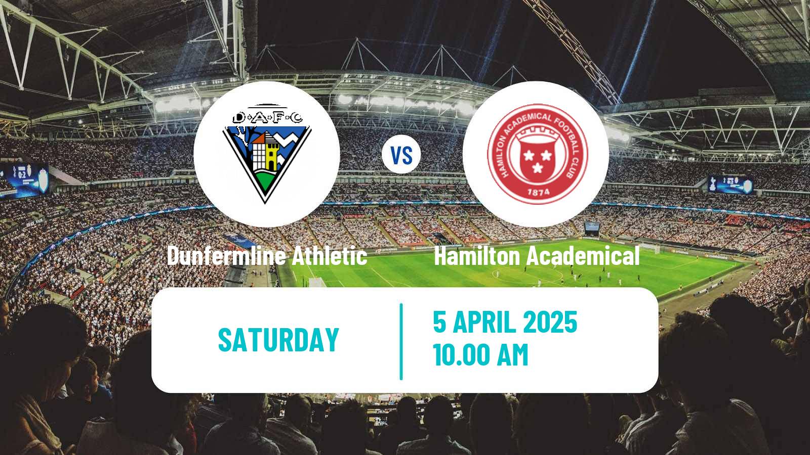 Soccer Scottish Football Championship Dunfermline Athletic - Hamilton Academical