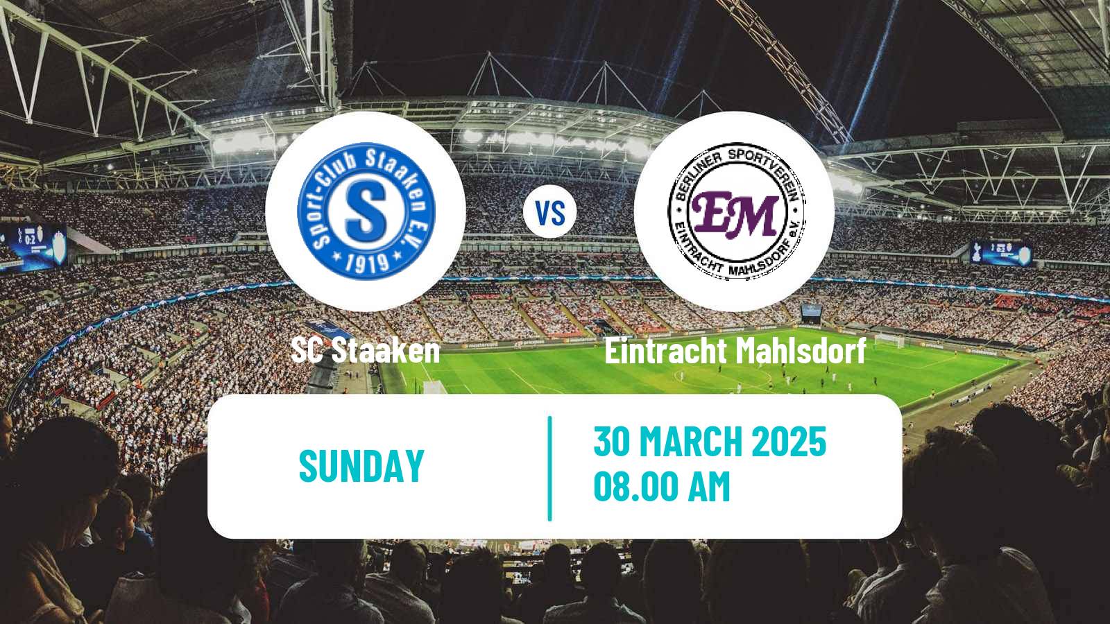 Soccer German Oberliga NOFV-Nord Staaken - Eintracht Mahlsdorf