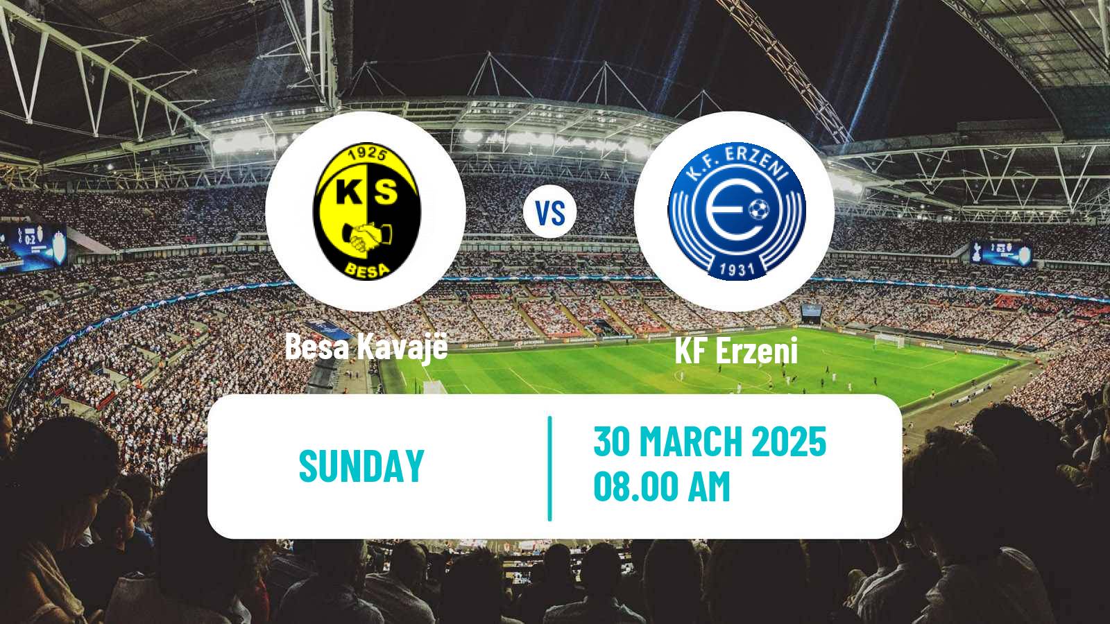 Soccer Albanian First Division Besa Kavajë - Erzeni