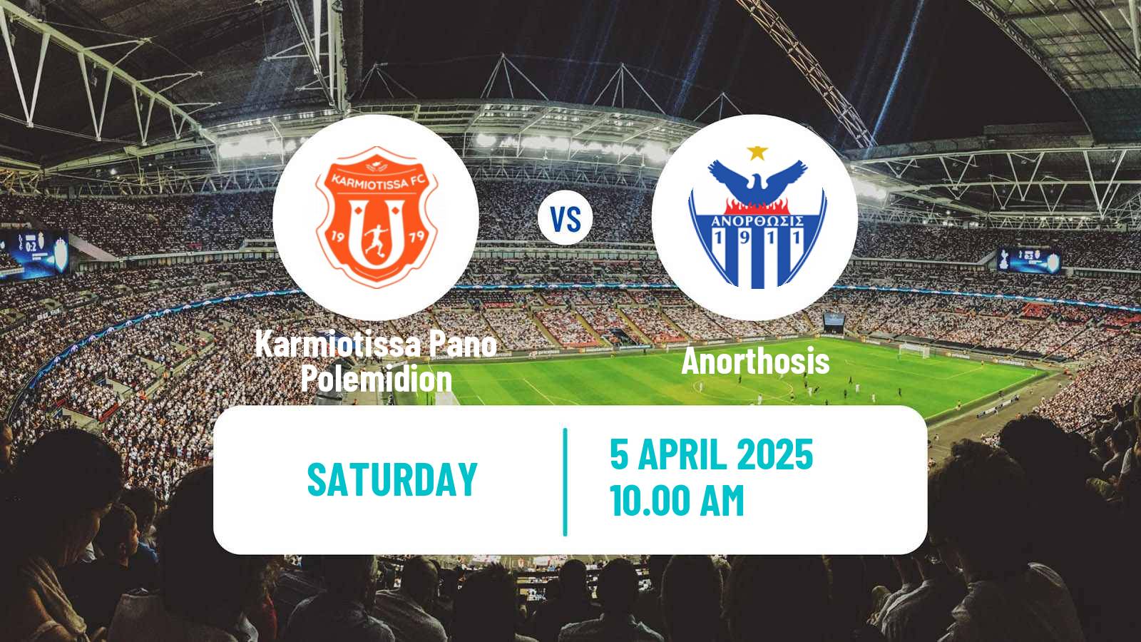 Soccer Cypriot First Division Karmiotissa Pano Polemidion - Anorthosis
