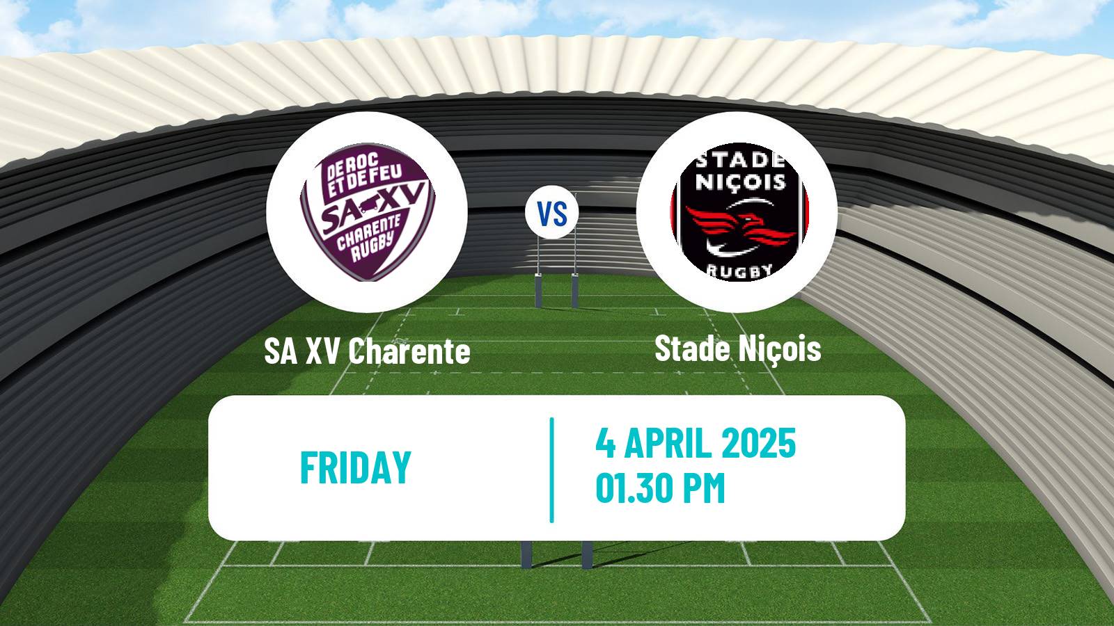 Rugby union French Pro D2 SA XV Charente - Stade Niçois