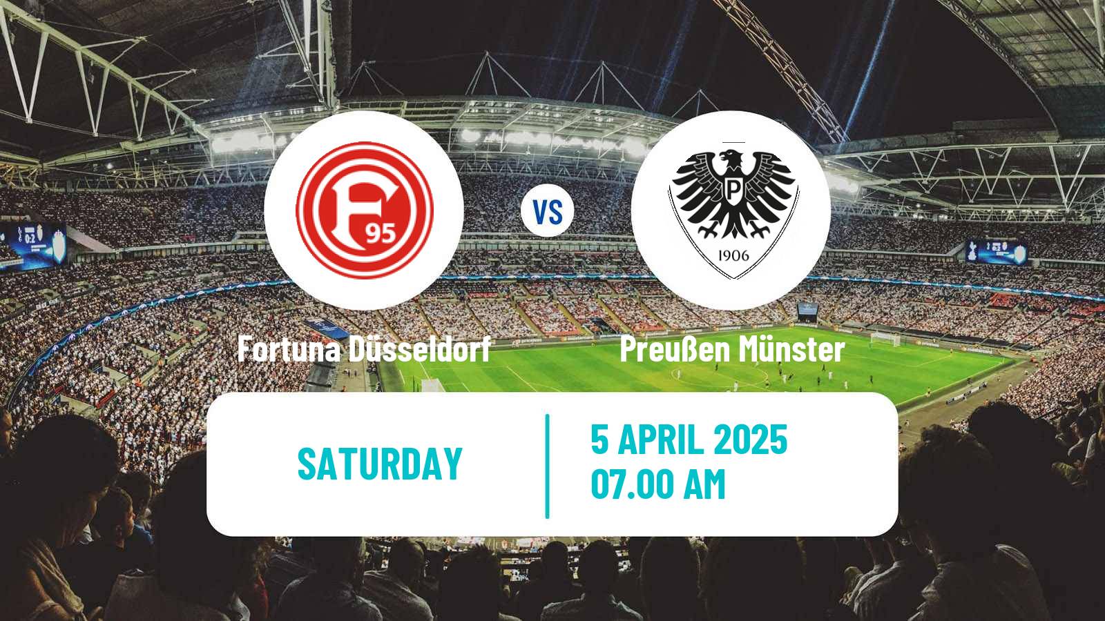 Soccer German 2 Bundesliga Fortuna Düsseldorf - Preußen Münster
