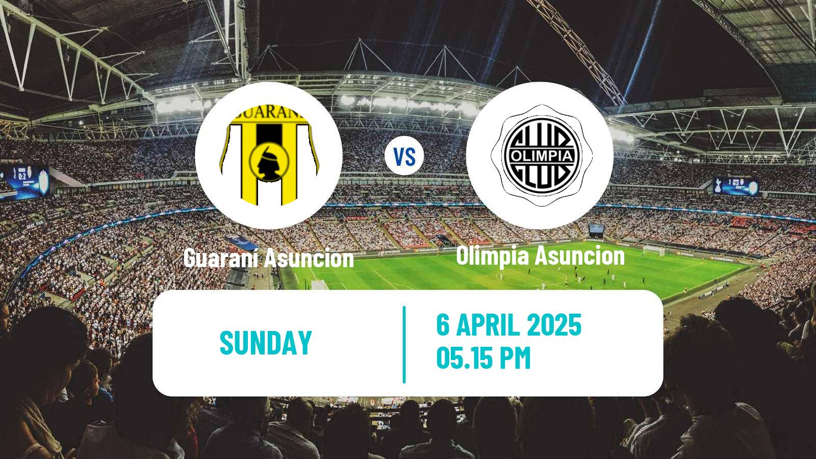Soccer Paraguayan Primera Division Guaraní Asuncion - Olimpia Asuncion