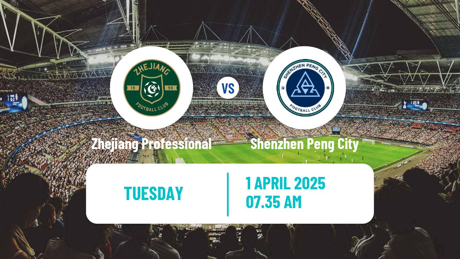 Soccer Chinese Super League Zhejiang Professional - Shenzhen Peng City