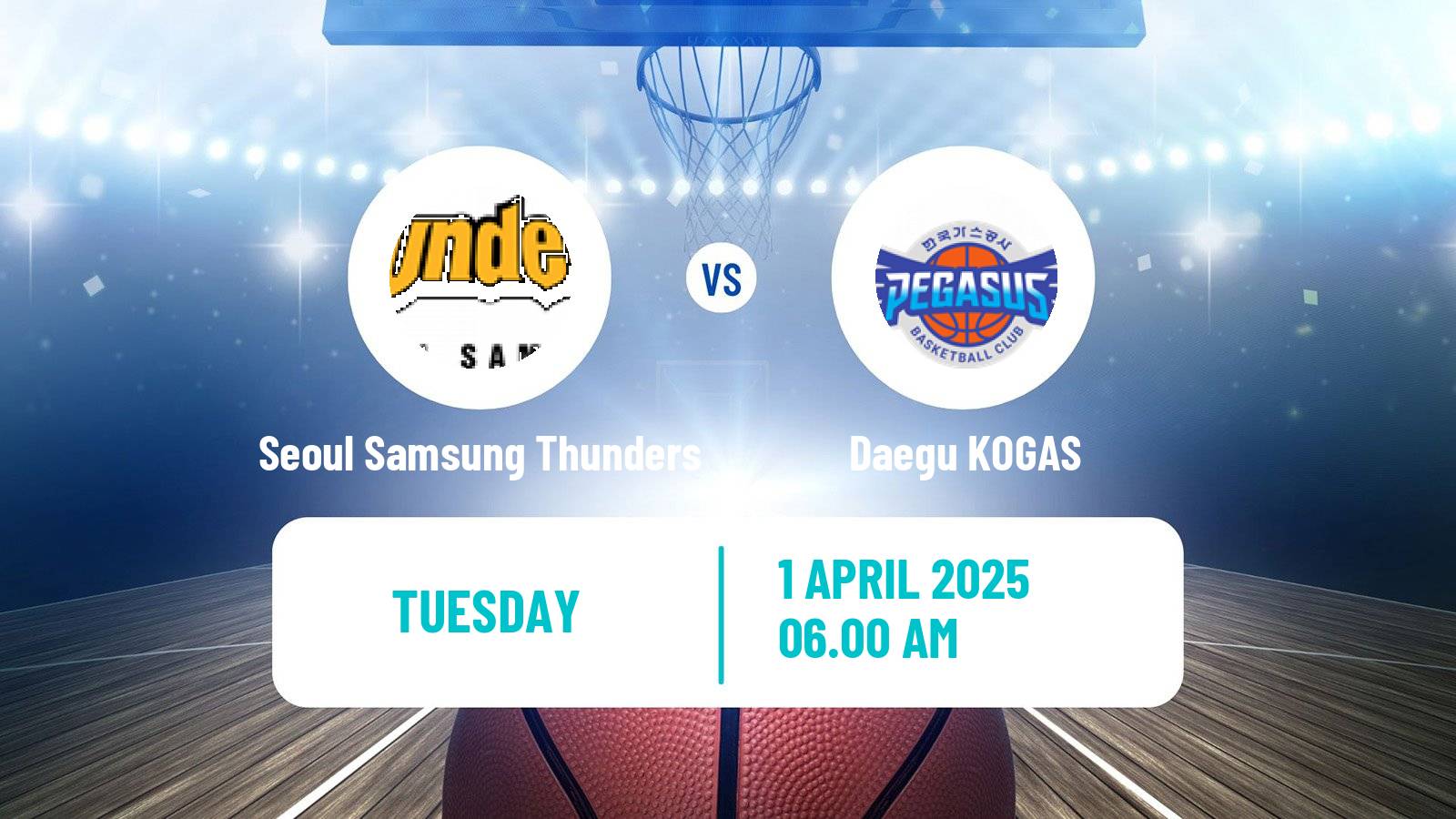 Basketball KBL Seoul Samsung Thunders - Daegu KOGAS