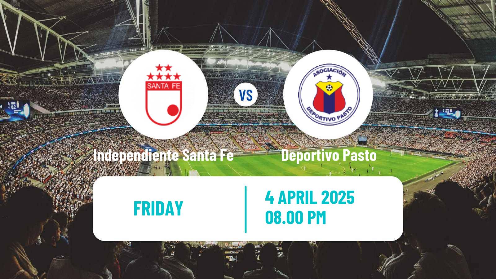Soccer Colombian Primera A Independiente Santa Fe - Deportivo Pasto