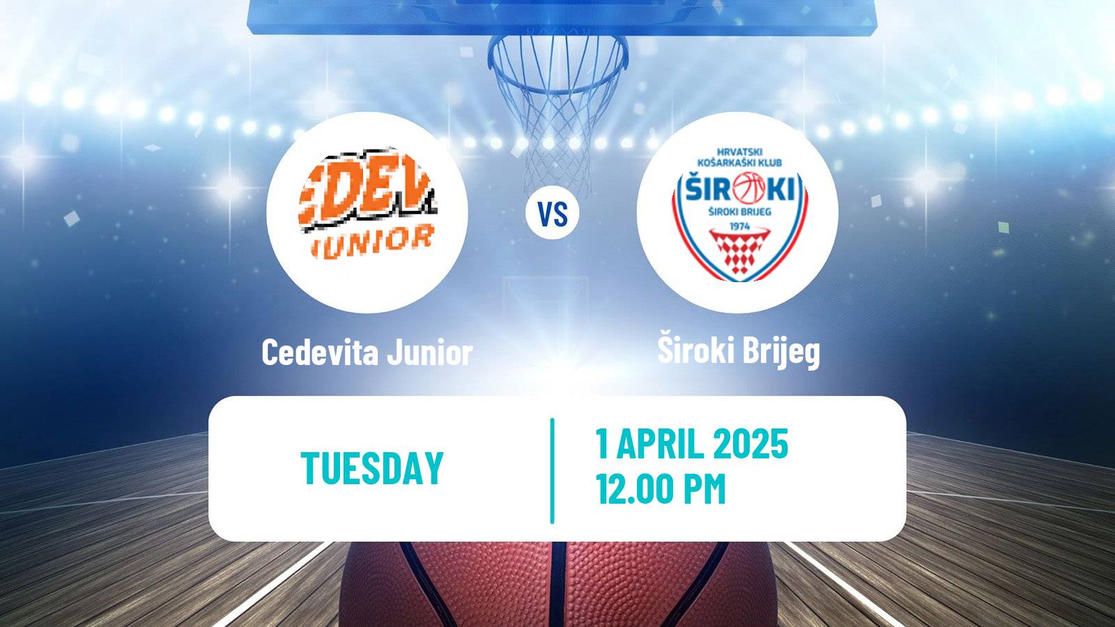 Basketball Adriatic League 2 Cedevita Junior - Široki Brijeg