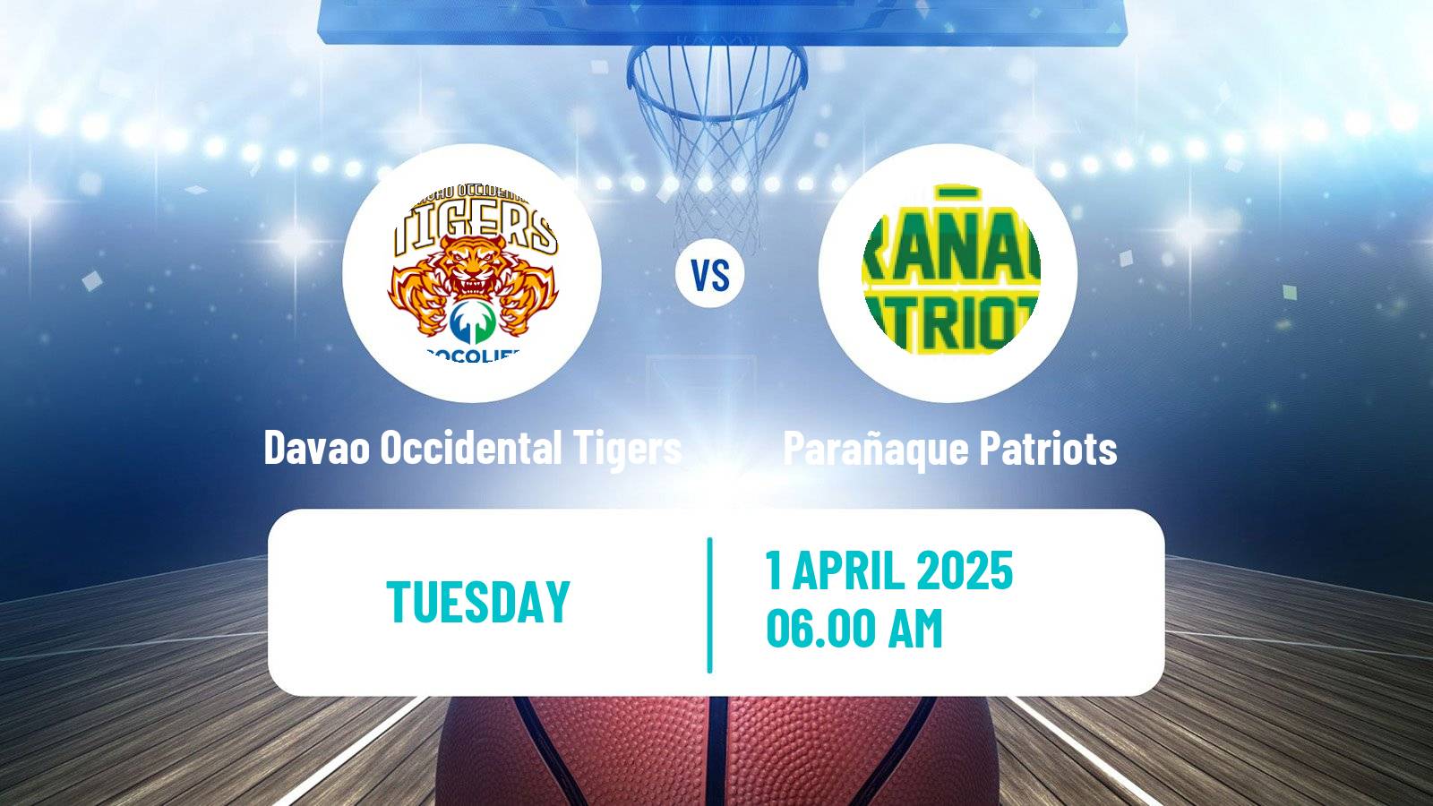 Basketball Philippines MBPL  Davao Occidental Tigers - Parañaque Patriots