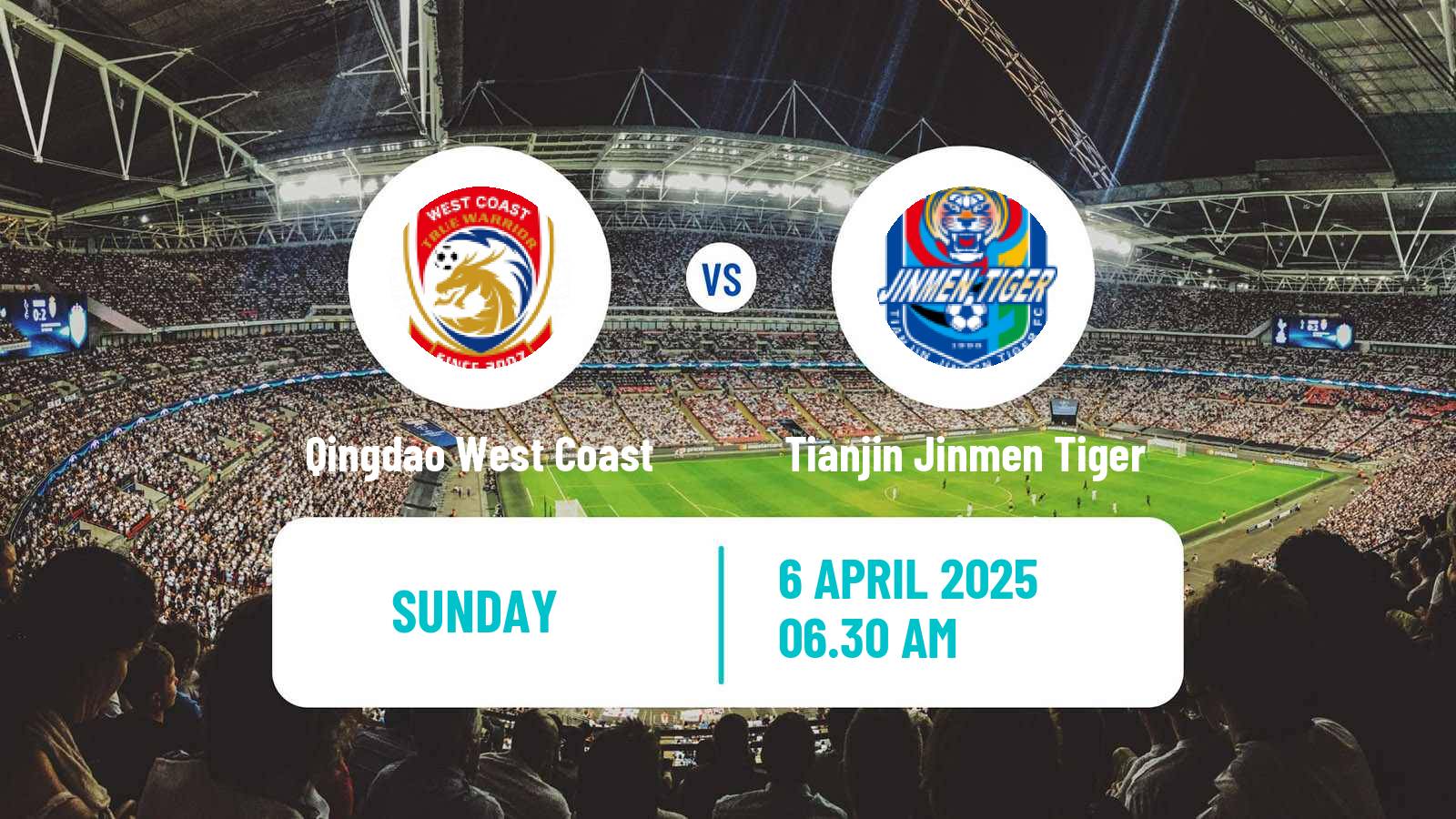 Soccer Chinese Super League Qingdao West Coast - Tianjin Jinmen Tiger
