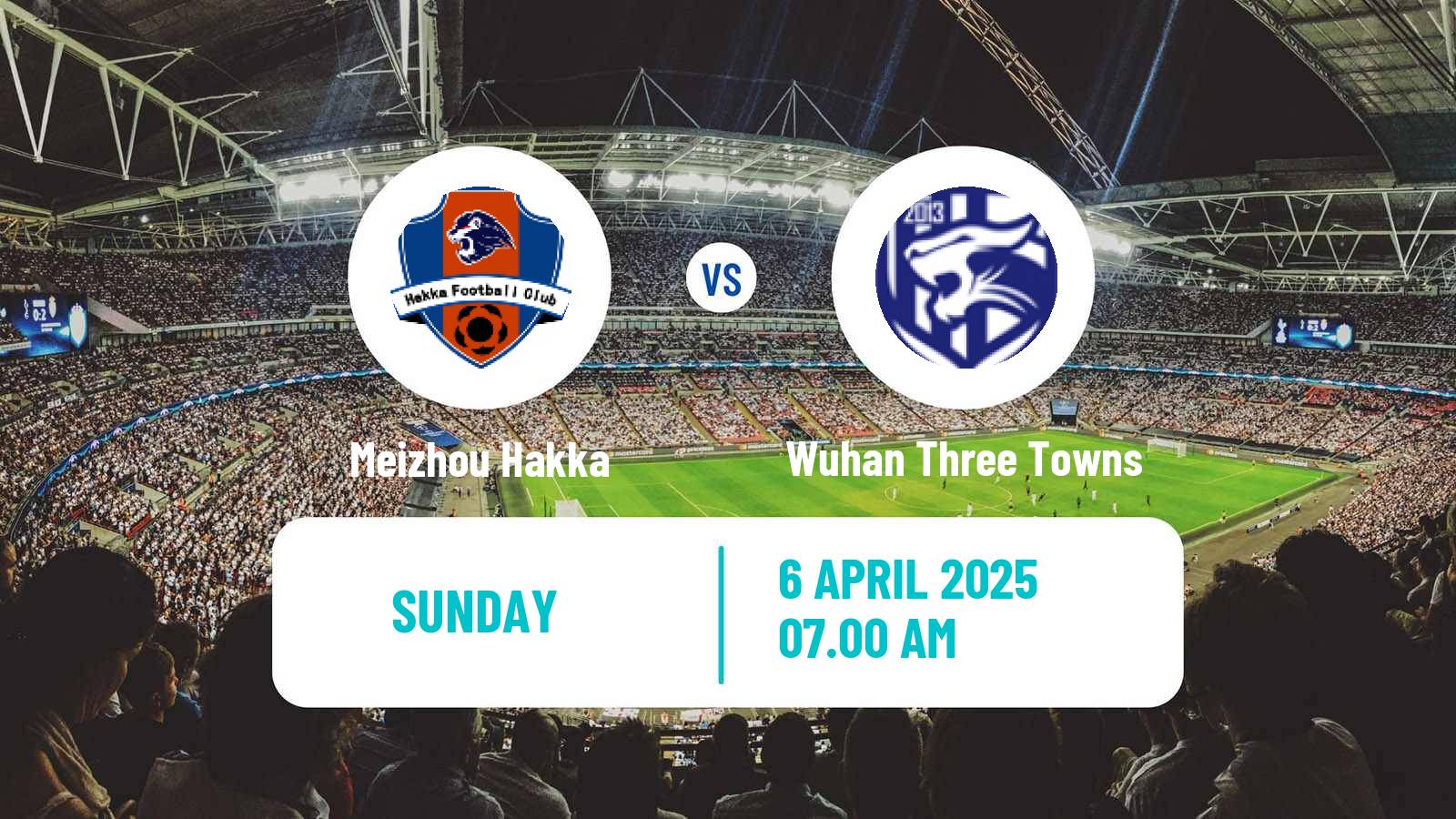 Soccer Chinese Super League Meizhou Hakka - Wuhan Three Towns