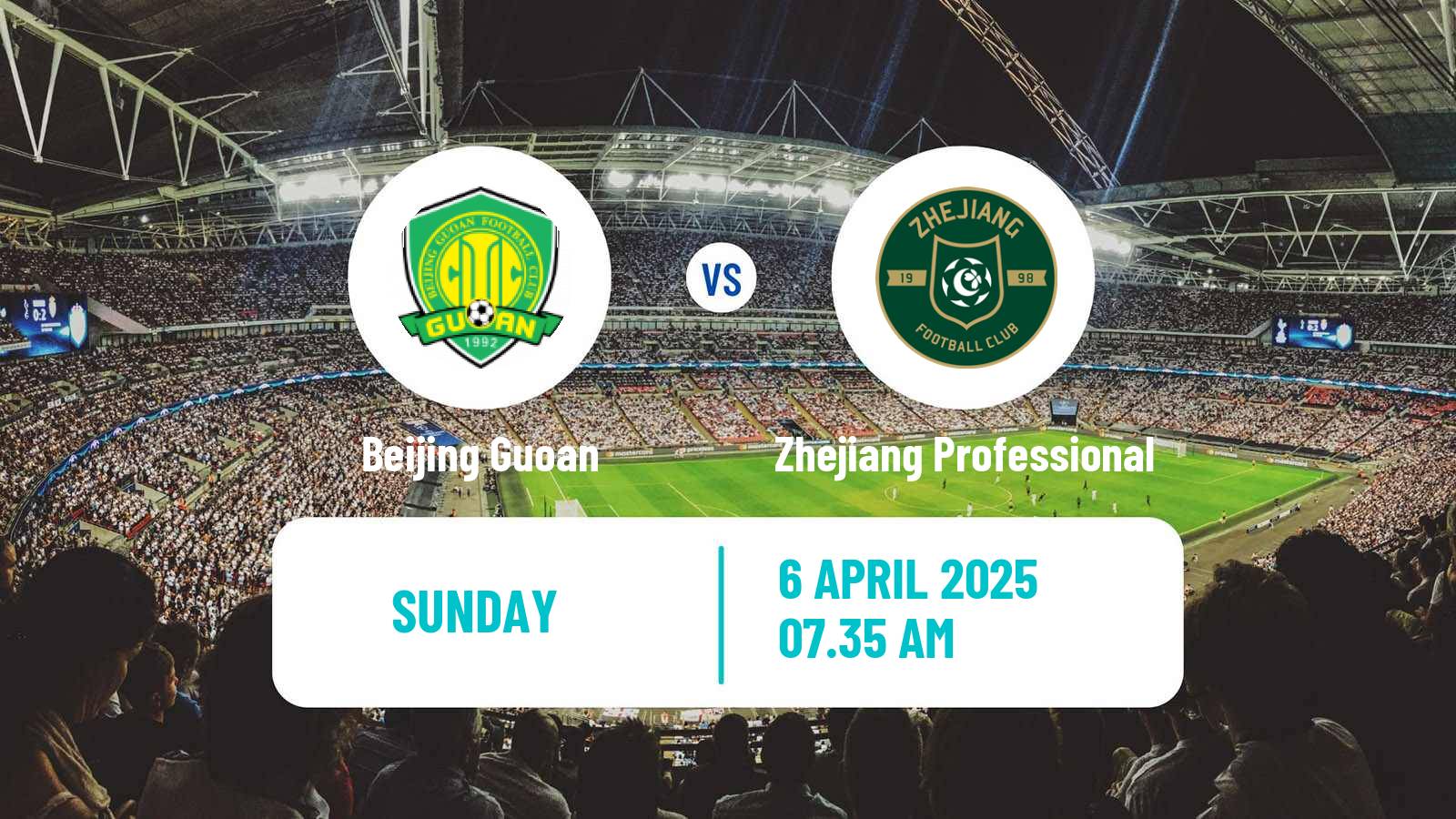 Soccer Chinese Super League Beijing Guoan - Zhejiang Professional