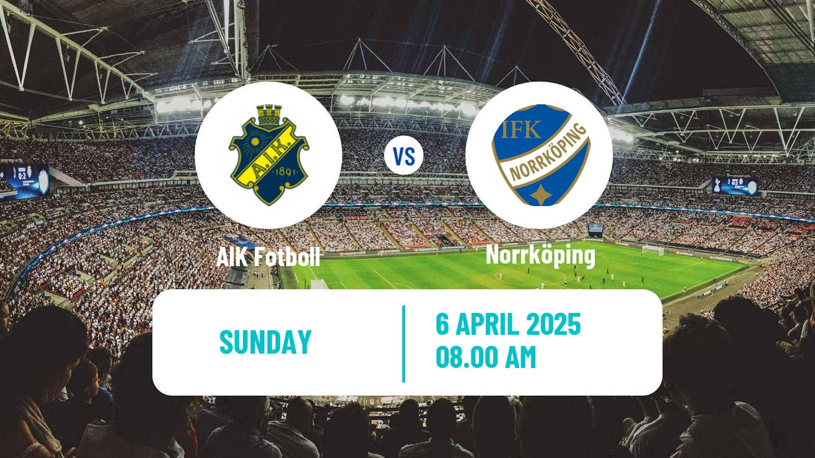 Soccer Swedish Allsvenskan AIK - Norrköping