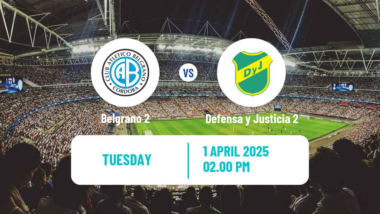 Soccer Argentinian Reserve League Belgrano 2 - Defensa y Justicia 2