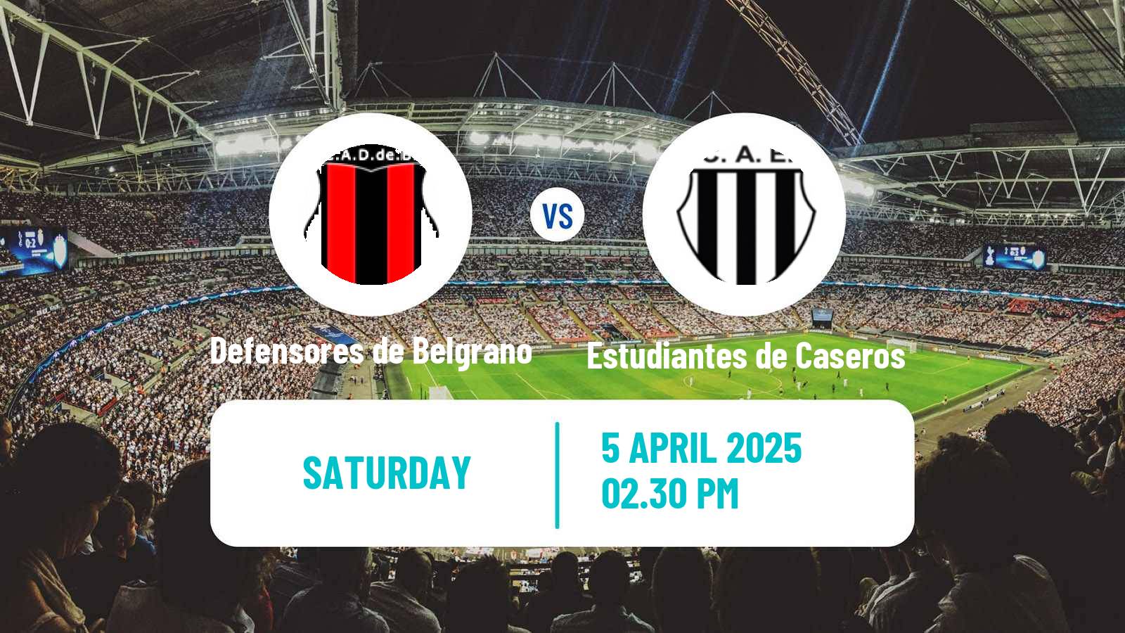 Soccer Argentinian Primera Nacional Defensores de Belgrano - Estudiantes de Caseros