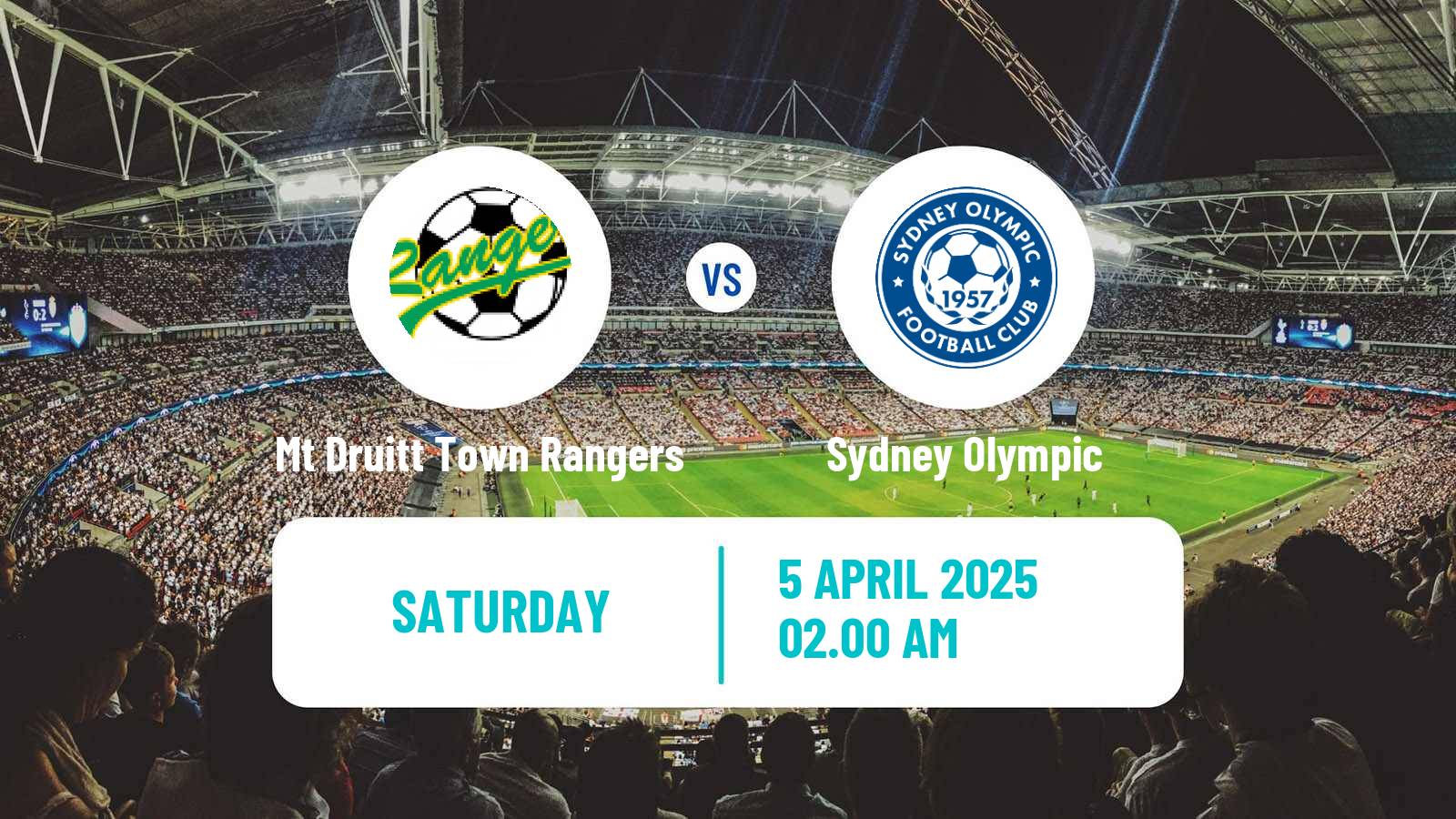 Soccer Australian NPL NSW Mt Druitt Town Rangers - Sydney Olympic