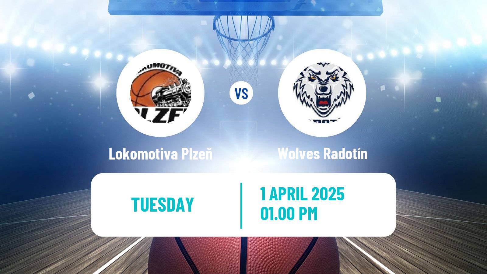 Basketball Czech 1 Liga Basketball Lokomotiva Plzeň - Wolves Radotín
