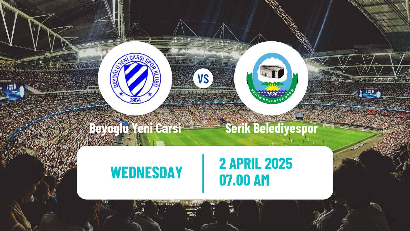 Soccer Turkish Second League Red Group Beyoglu Yeni Carsi - Serik Belediyespor