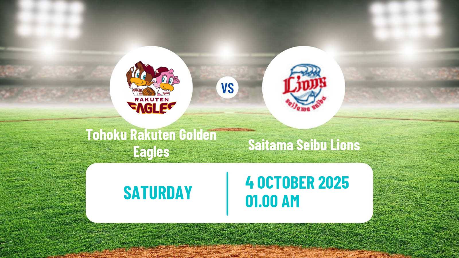 Baseball NPB Tohoku Rakuten Golden Eagles - Saitama Seibu Lions