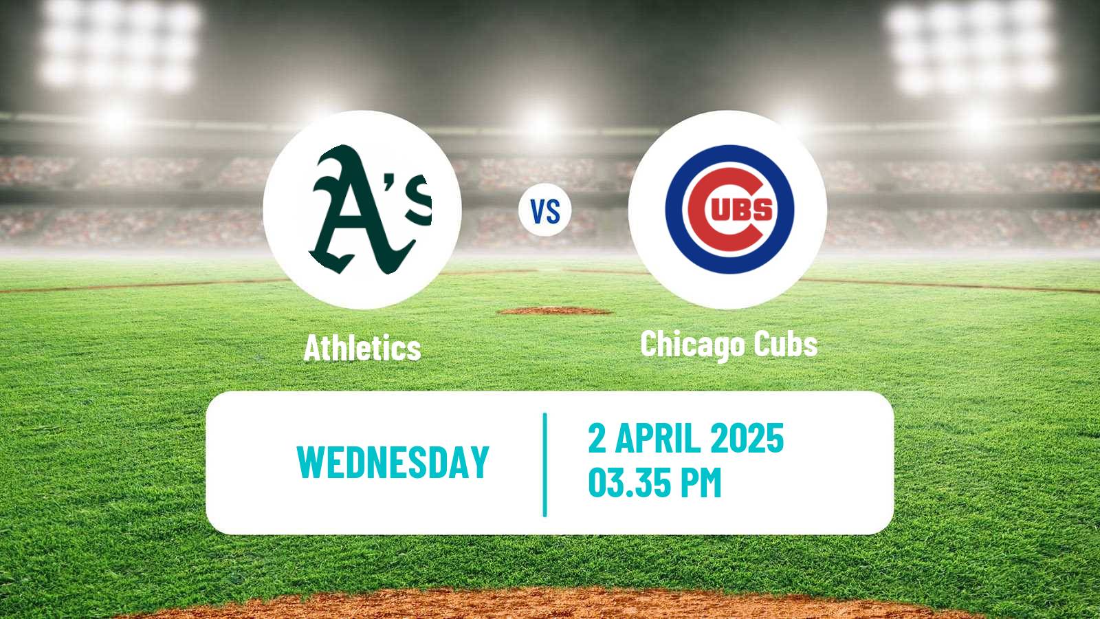 Baseball MLB Athletics - Chicago Cubs