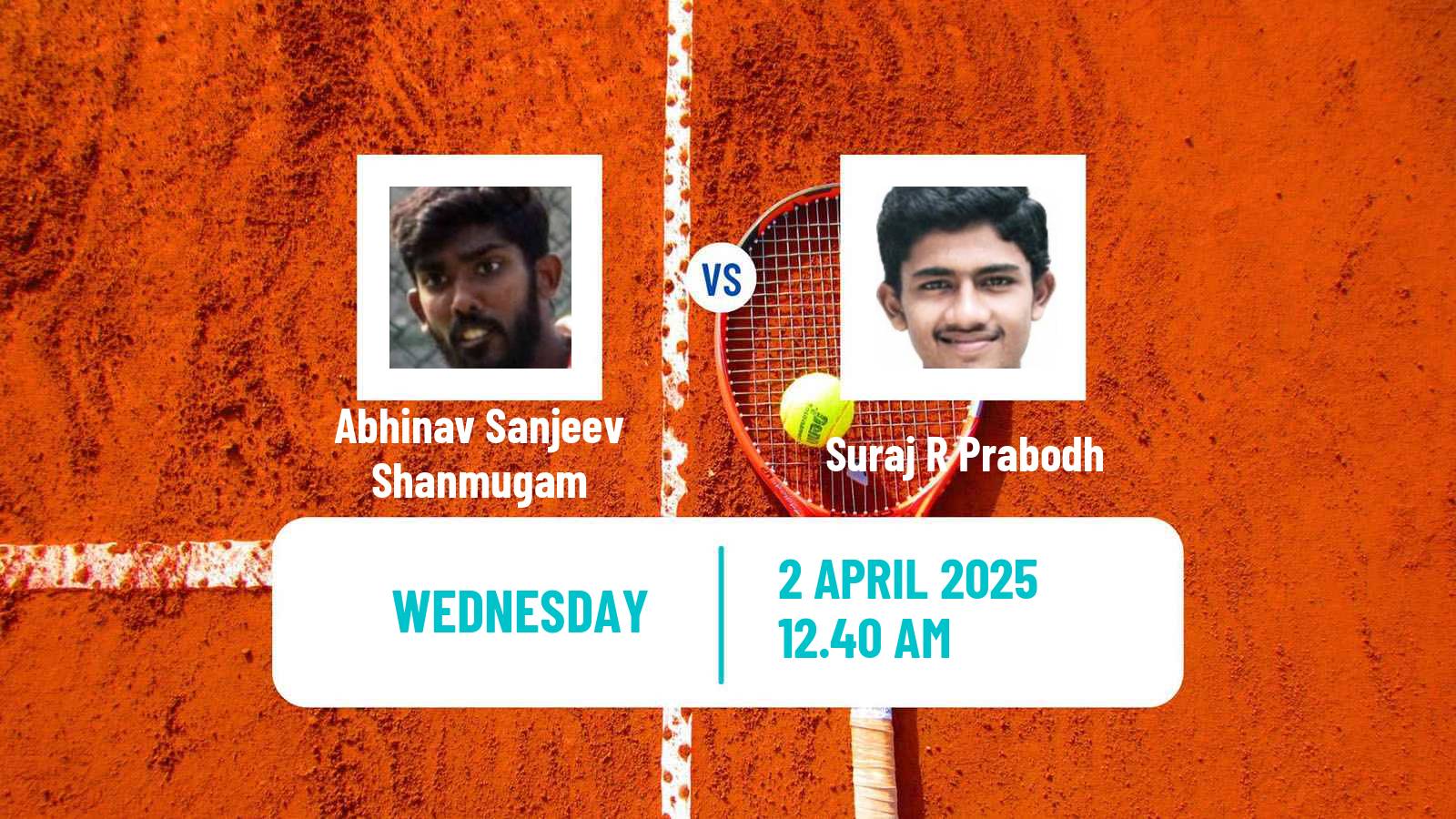 Tennis ITF M25 Bengaluru Men Abhinav Sanjeev Shanmugam - Suraj R Prabodh