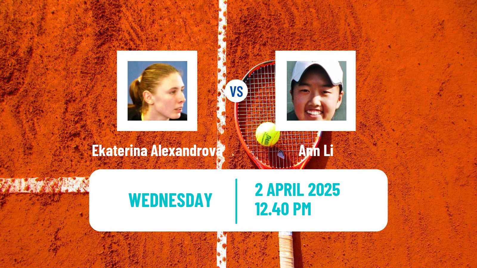 Tennis WTA Charleston Ekaterina Alexandrova - Ann Li