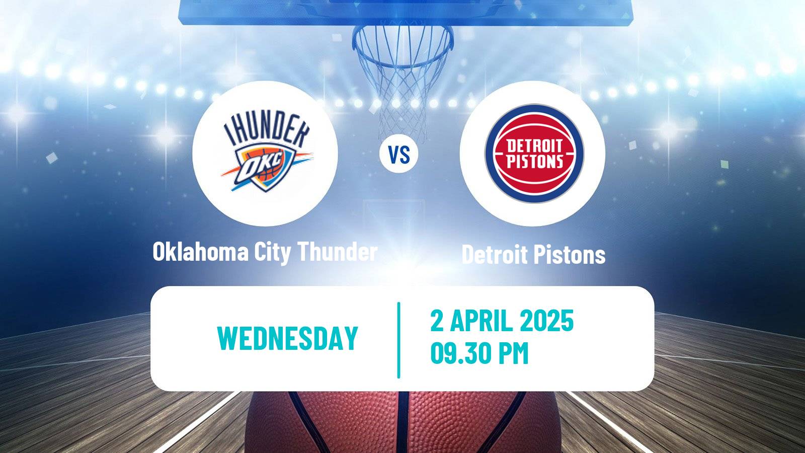 Basketball NBA Oklahoma City Thunder - Detroit Pistons