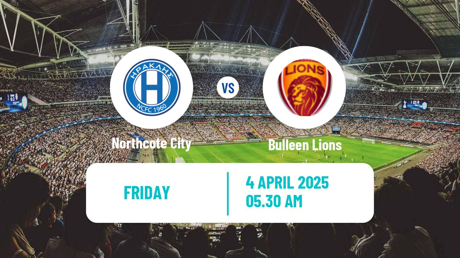 Soccer Australian Victoria Premier League Northcote City - Bulleen Lions