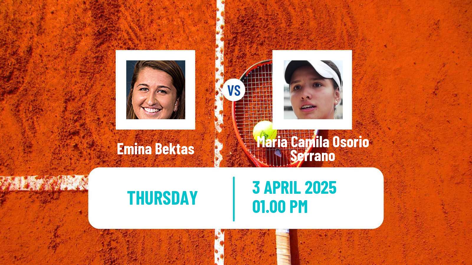 Tennis WTA Bogota Emina Bektas - Maria Camila Osorio Serrano