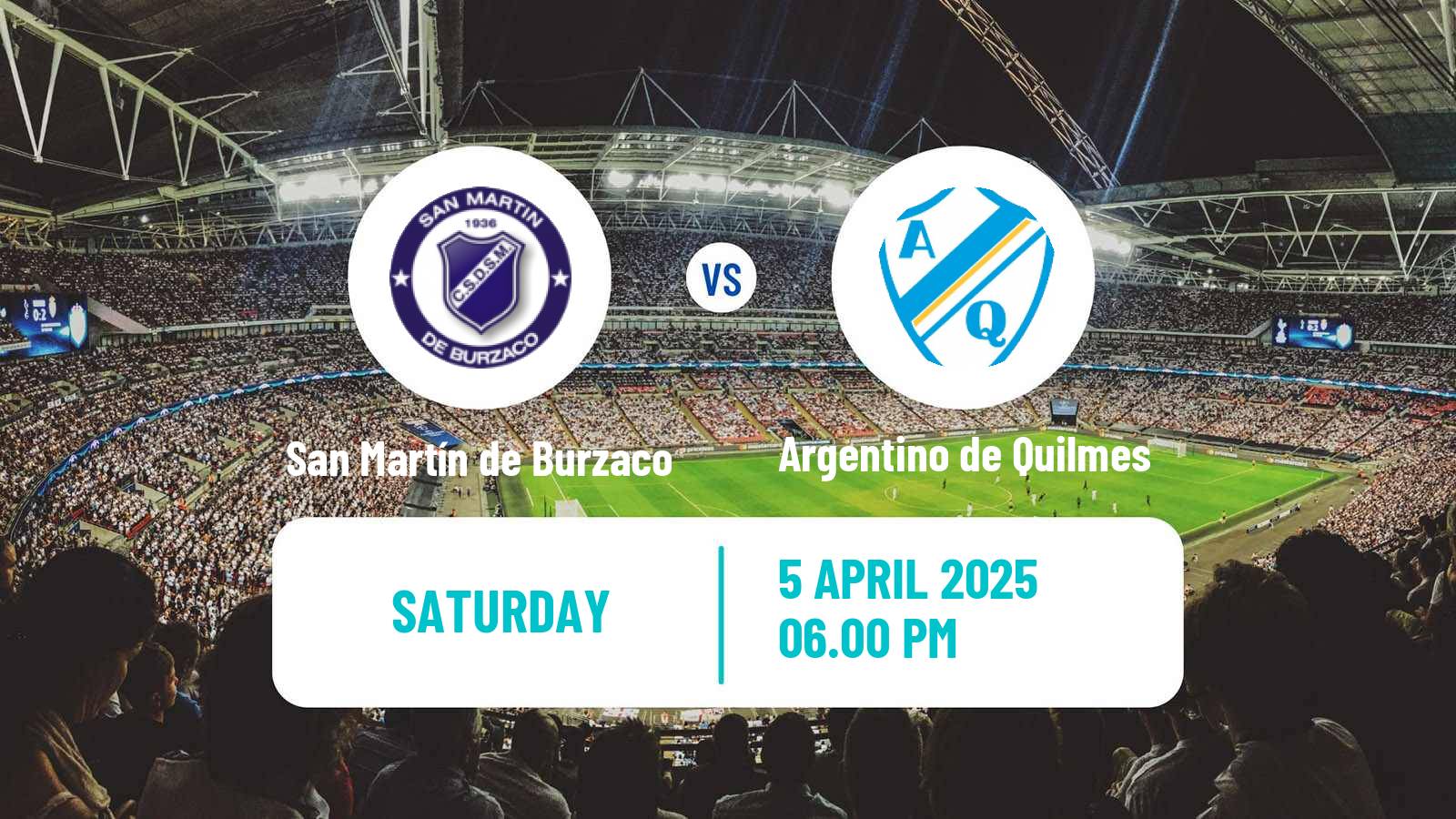 Soccer Argentinian Primera B San Martín de Burzaco - Argentino de Quilmes