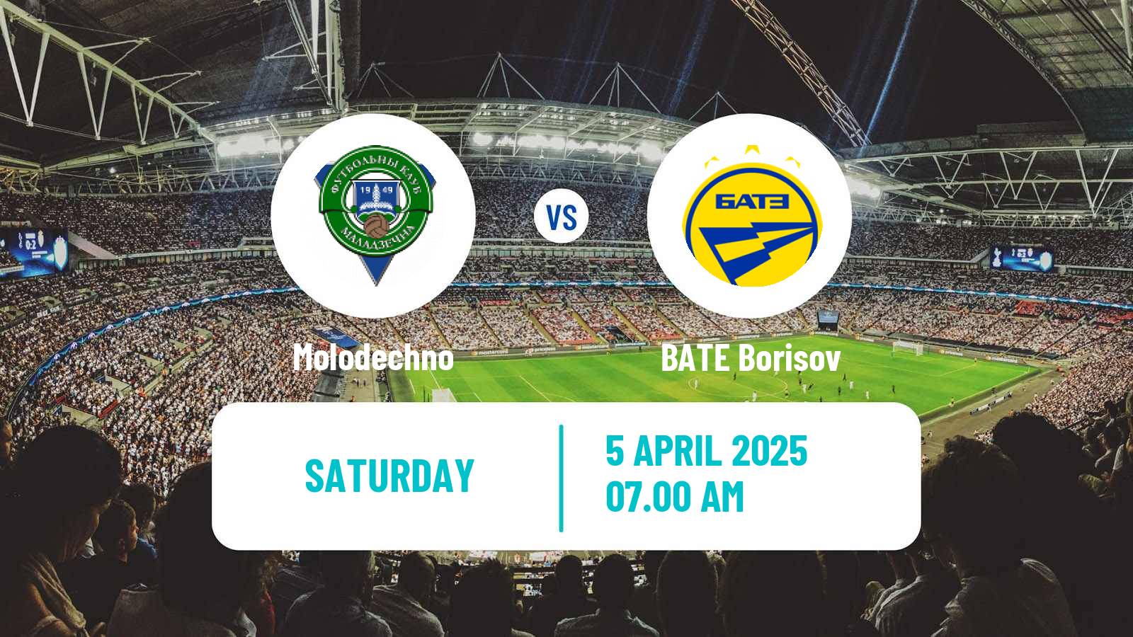 Soccer Belarusian Vysshaya Liga Molodechno - BATE Borisov