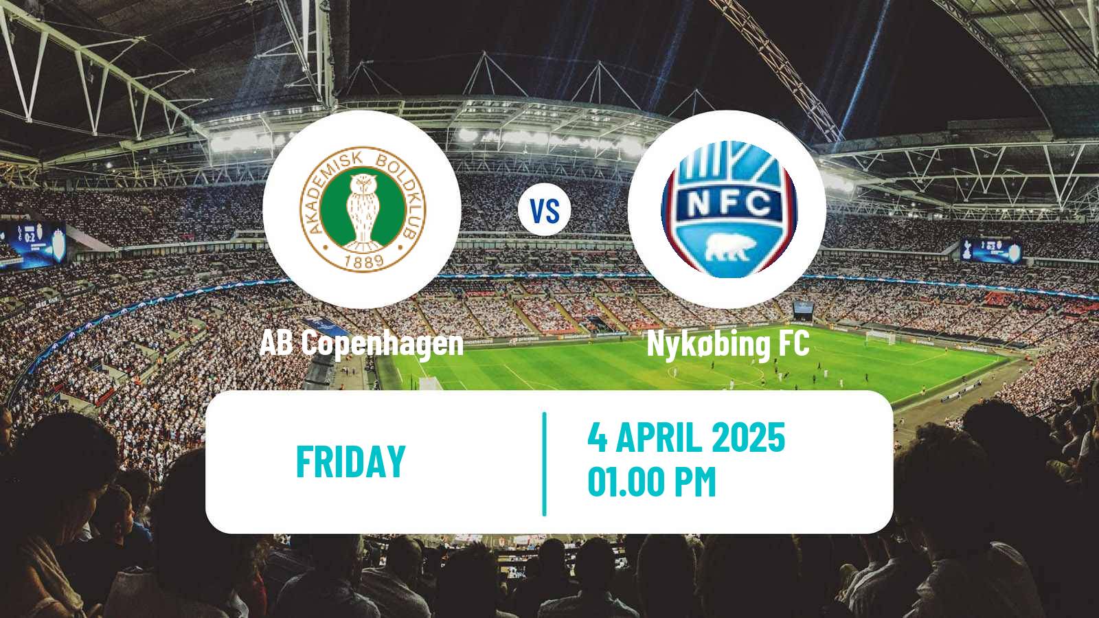 Soccer Danish 2 Division AB Copenhagen - Nykøbing