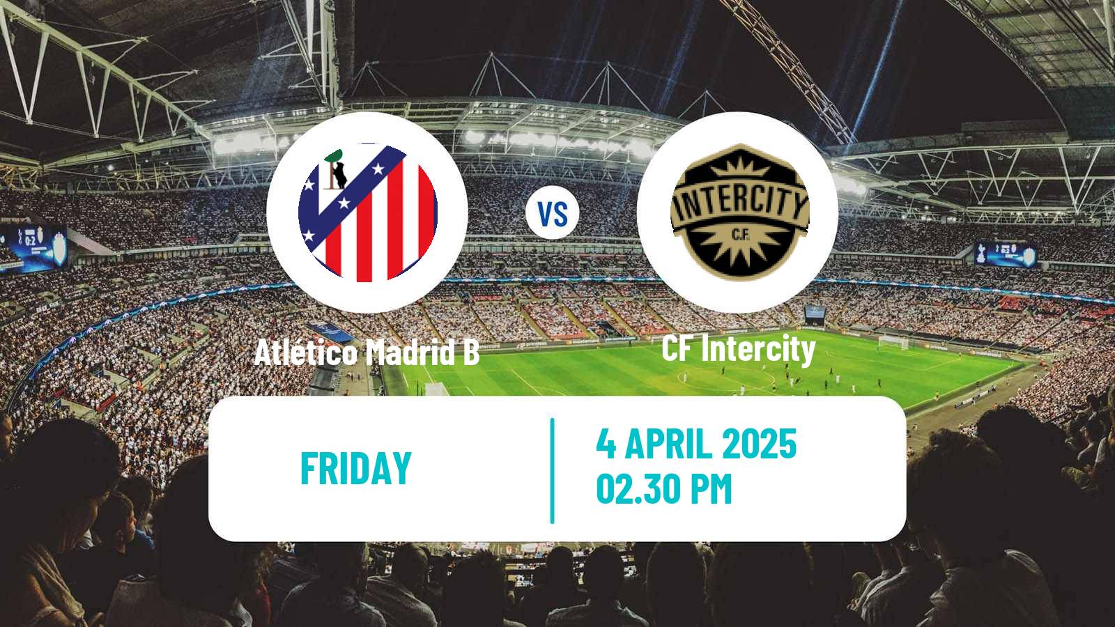 Soccer Spanish Primera RFEF Group 2 Atlético Madrid B - Intercity