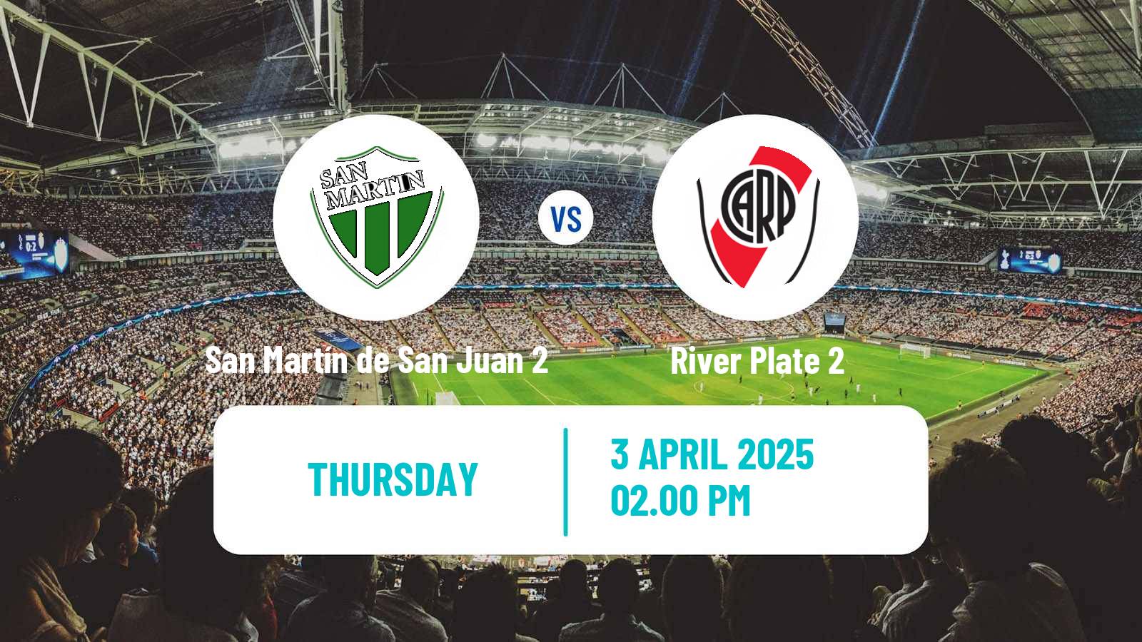 Soccer Argentinian Reserve League San Martín de San Juan 2 - River Plate 2