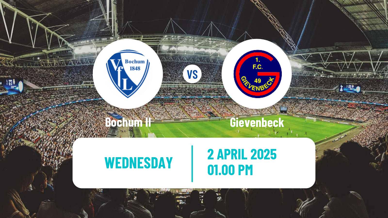 Soccer German Oberliga Westfalen Bochum II - Gievenbeck