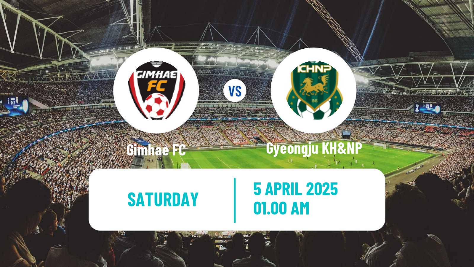 Soccer South Korean K3 League Gimhae - Gyeongju KH&NP
