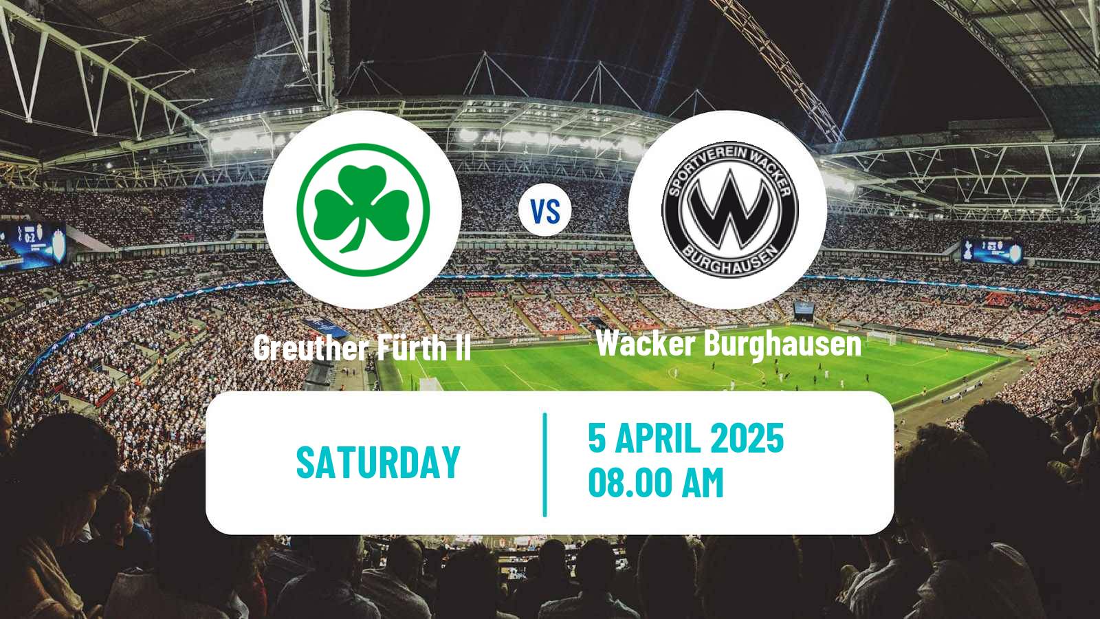 Soccer German Regionalliga Bayern Greuther Fürth II - Wacker Burghausen