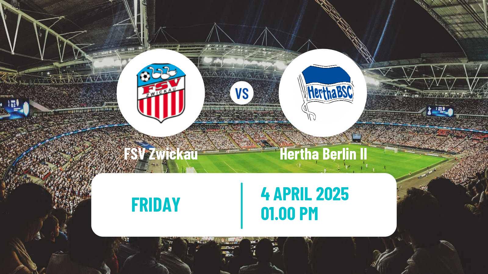 Soccer German Regionalliga Nordost Zwickau - Hertha Berlin II