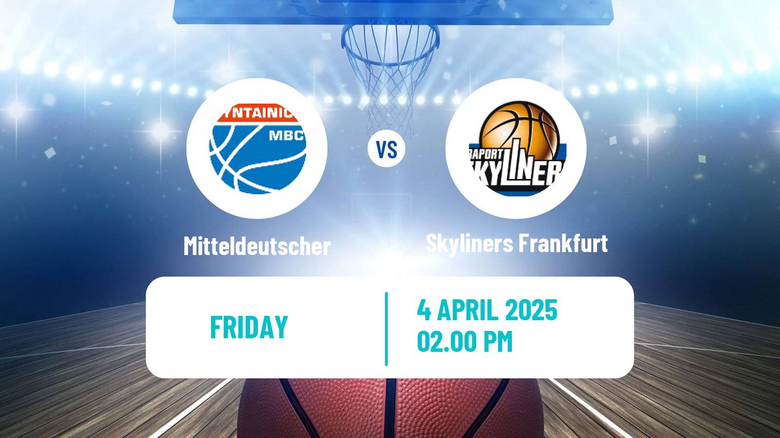 Basketball German BBL Mitteldeutscher - Skyliners Frankfurt
