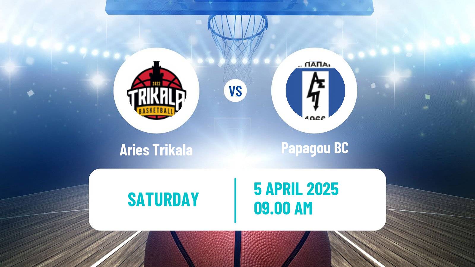 Basketball Greek Elite League Basketball Aries Trikala - Papagou