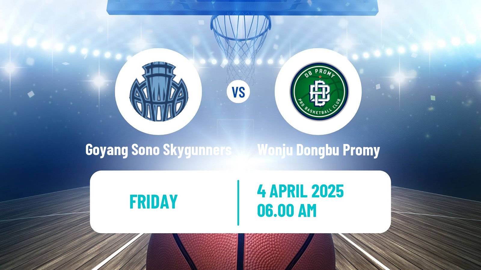 Basketball KBL Goyang Sono Skygunners - Wonju Dongbu Promy